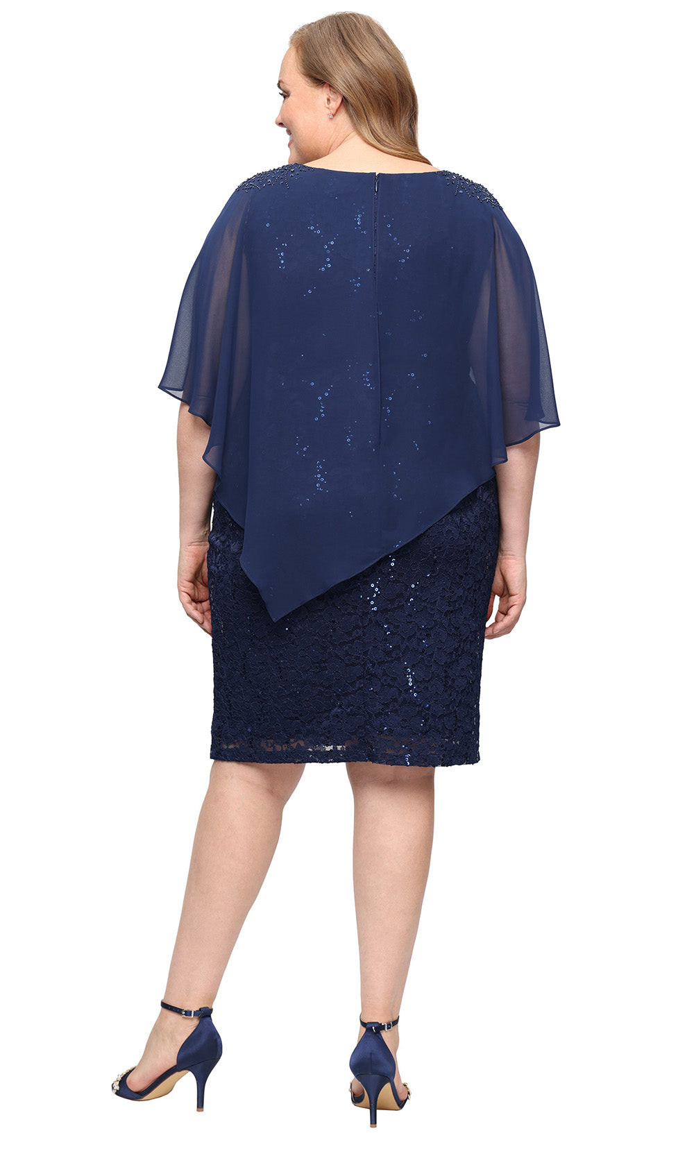 S.L. Fashions Dresses (SLNY) 9413150 - Bateau Asymmetric Overlay Dress Party Dresses