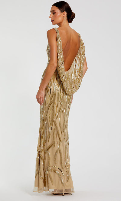 Mac Duggal 94146 - Bateau Neck Cowl Back Long Gown Evening Dresses