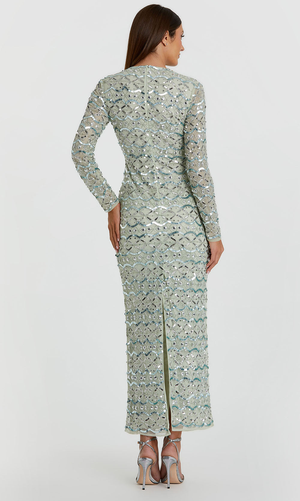Mac Duggal 94194 - High Neck Beaded Evening Dress Formal Gowns in Jade