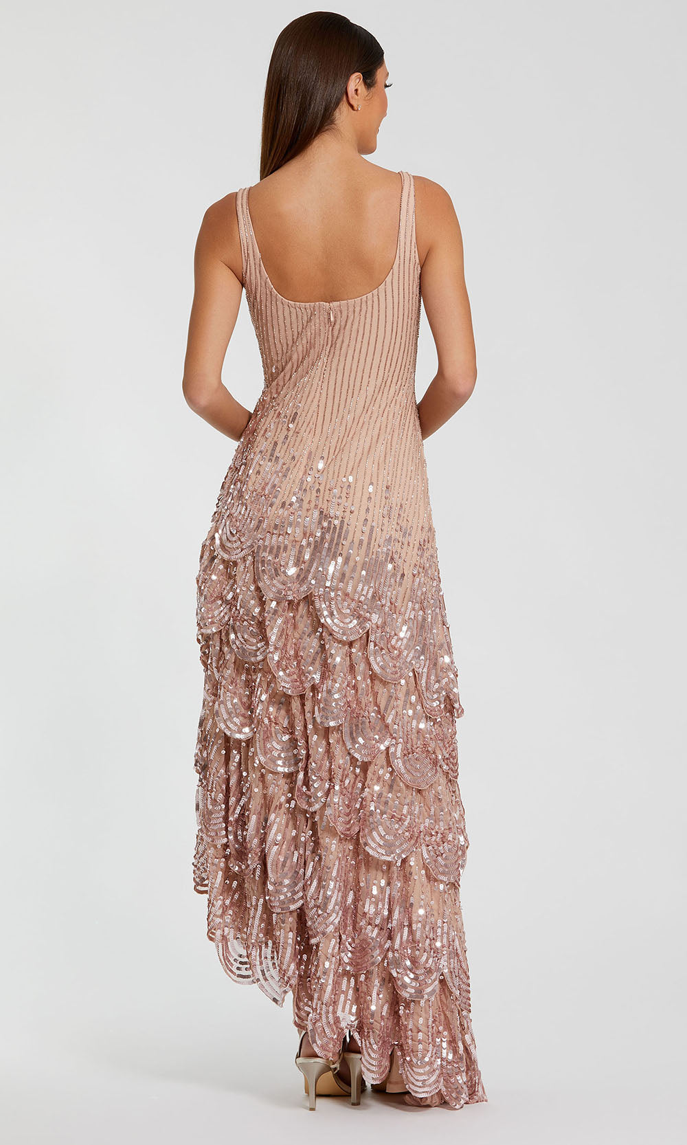 Mac Duggal 94195 - Sleeveless Sequin High Low Gown Formal Gowns