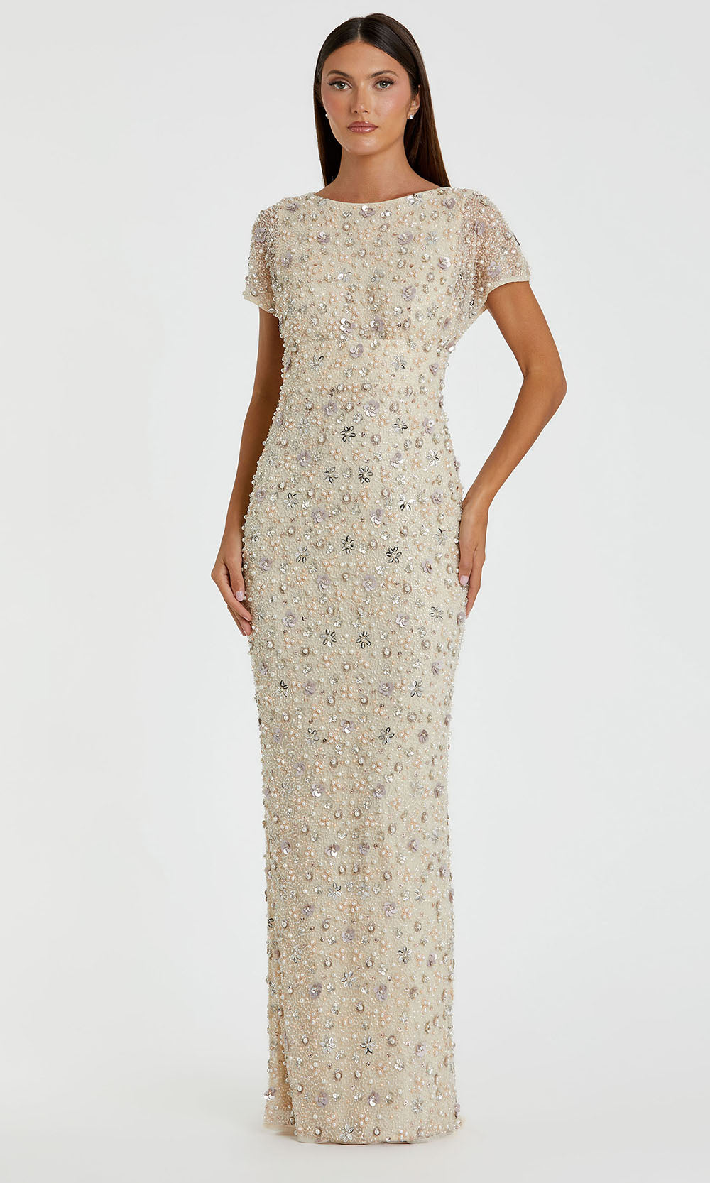 Mac Duggal 94205 - Embellished Bateau Neck Long Gown Mother of the Bride Dresses