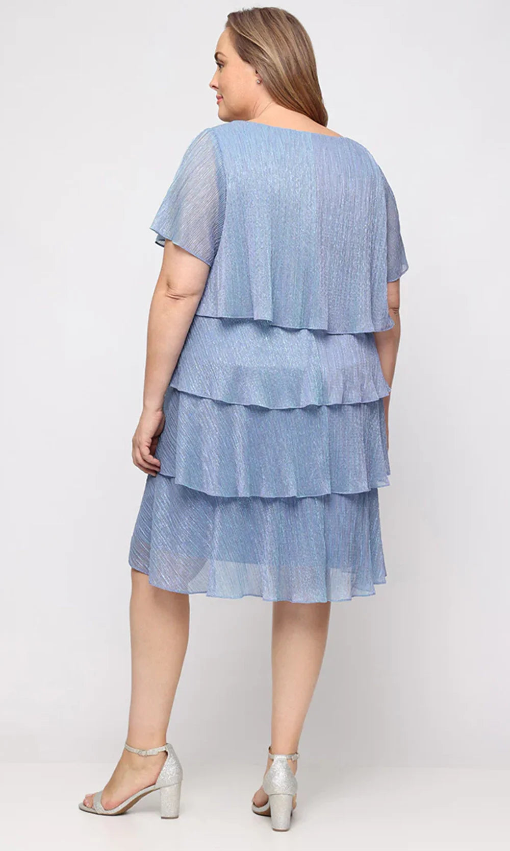 S.L. Fashions Dresses (SLNY) 9455124 - Tiered Knee-Length Plus Size Dress Party Dresses