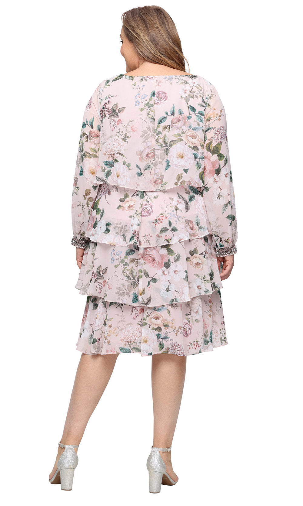 S.L. Fashions Dresses (SLNY) 9472168 - Long Sleeve Floral Plus Size Dress Party Dresses