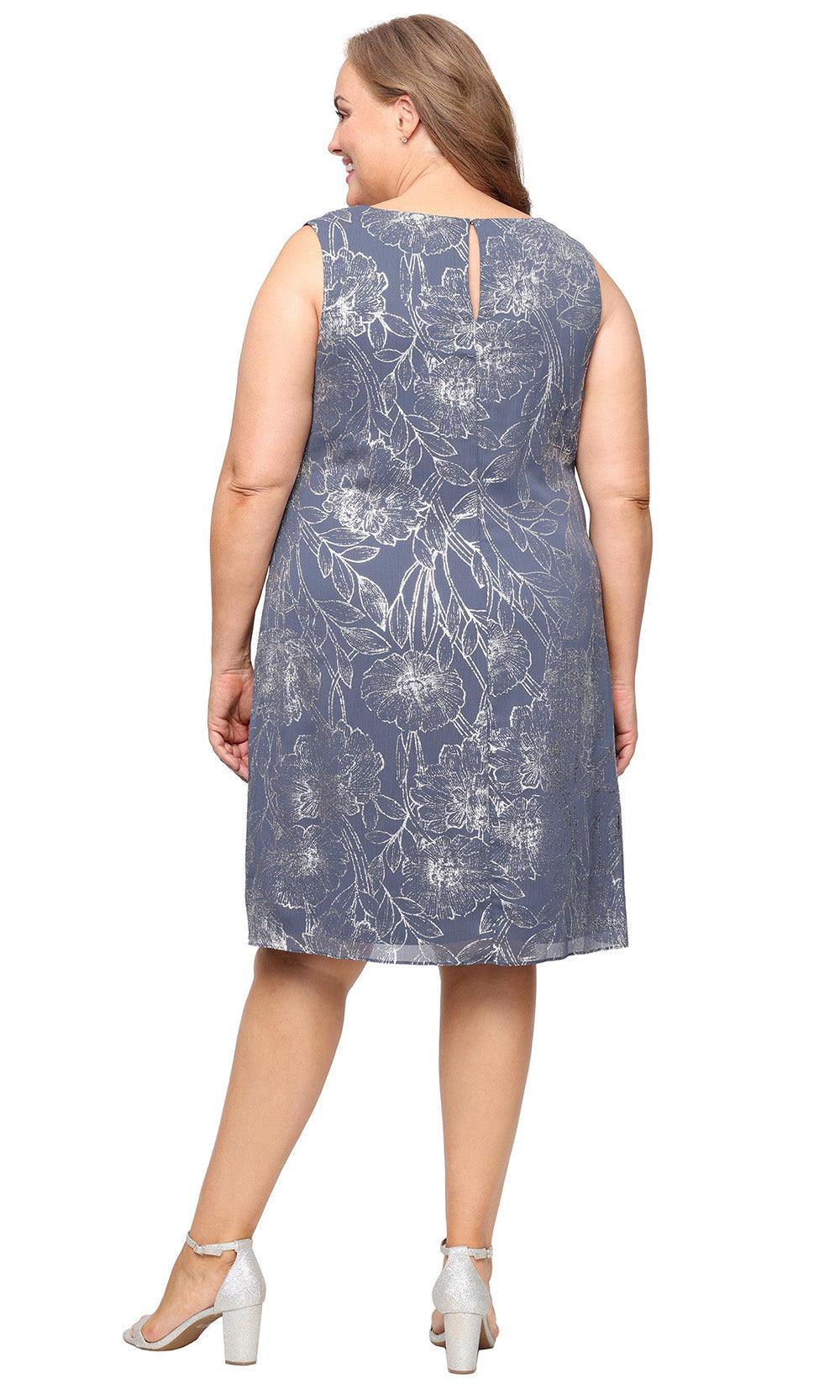 S.L. Fashions 9479504 - Knee-Length Sleeveless Print Dress Wedding Guest