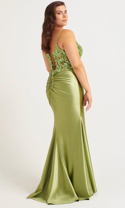 Faviana 9563 - Sequin Embellished Ruched Back Long Dress Prom Dresses