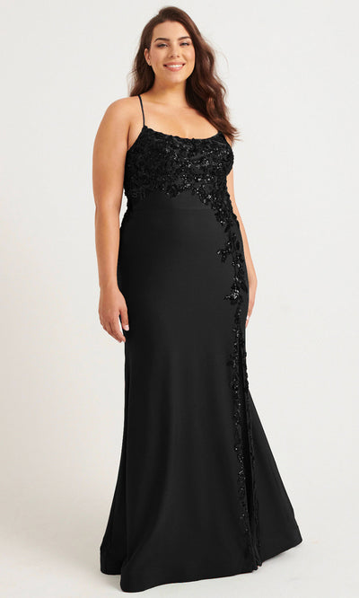 Faviana 9570 - Plus Size Scoop Neck Charmeuse Dress Prom Dresses