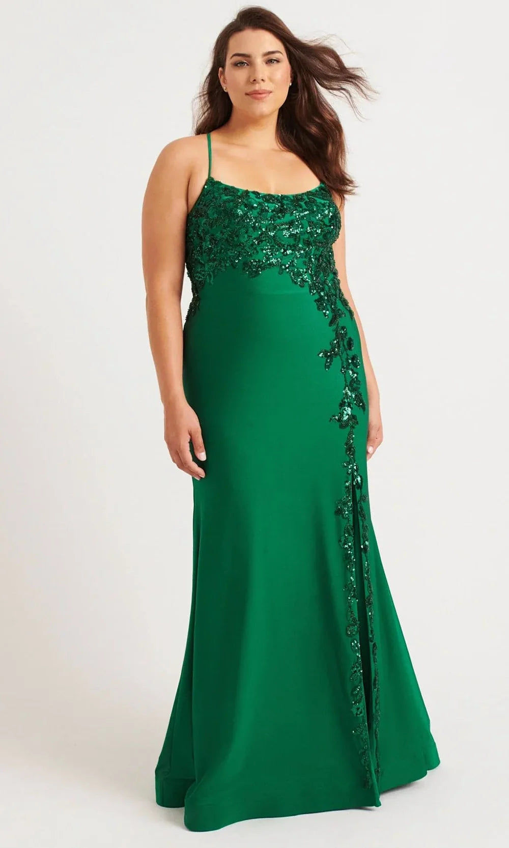 Faviana 9570 - Plus Size Scoop Neck Charmeuse Dress Prom Dresses