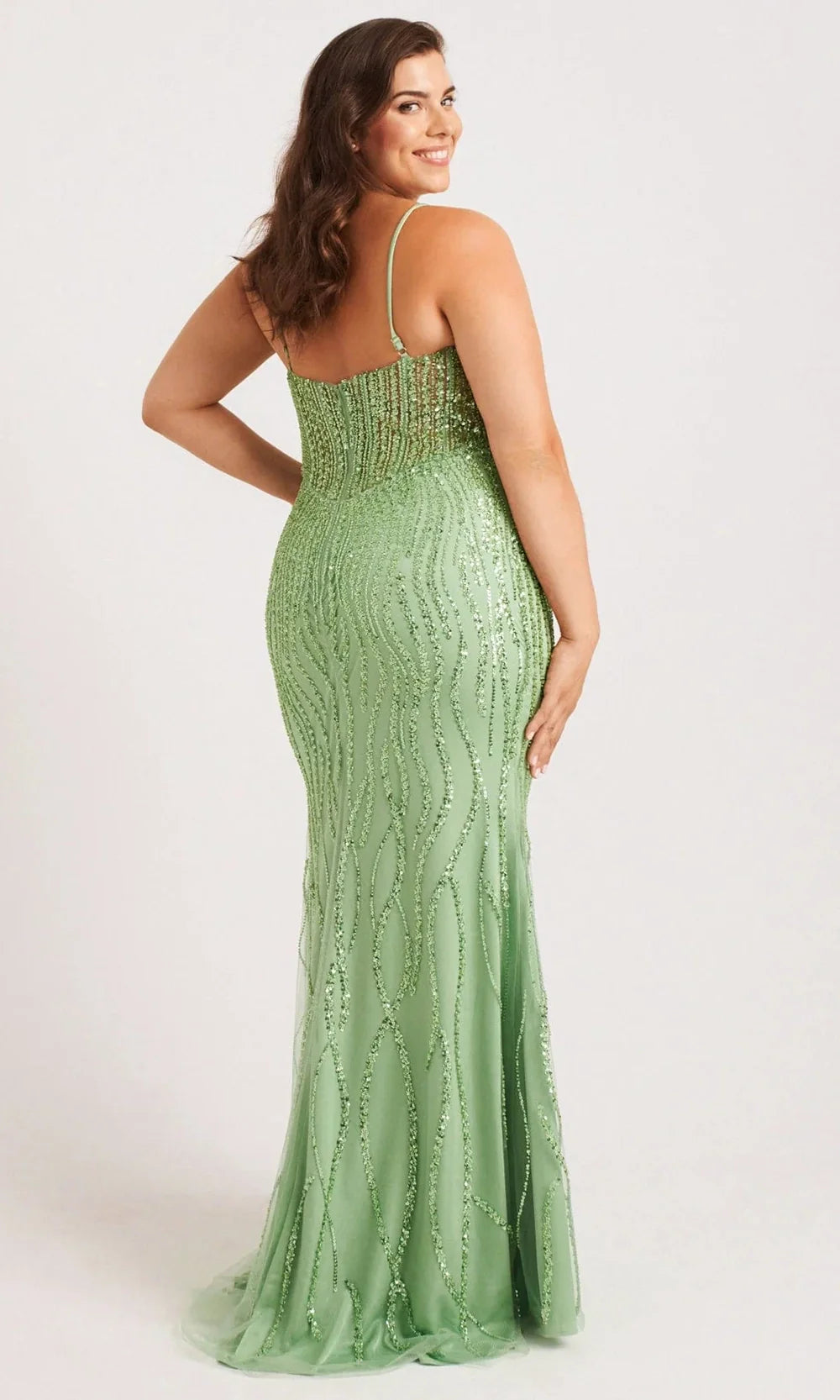 Faviana 9572 - Adjustable Strap Beaded Plus Size Dress Prom Dresses