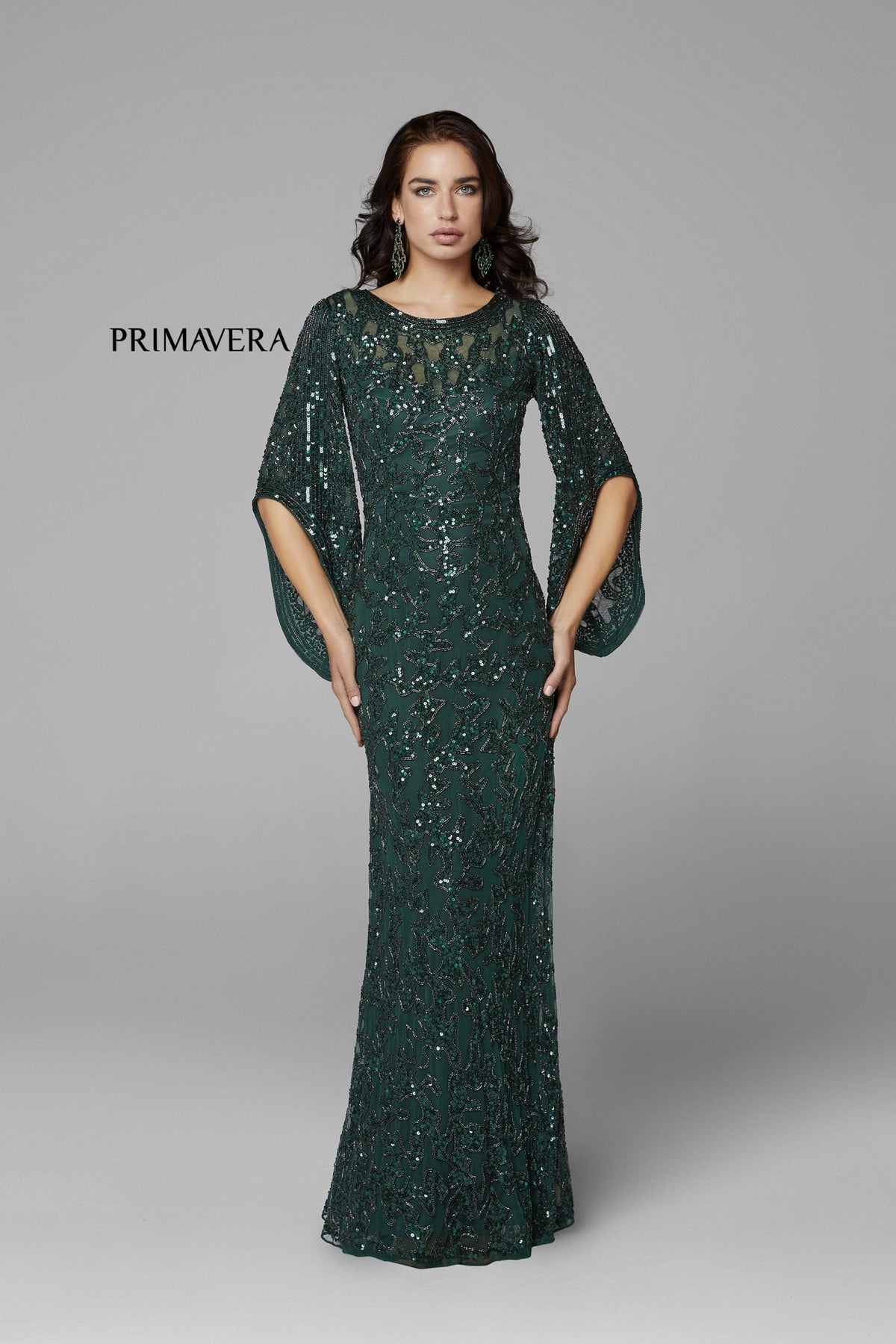 Primavera Couture - Flare Sleeve Evening Dress 9713