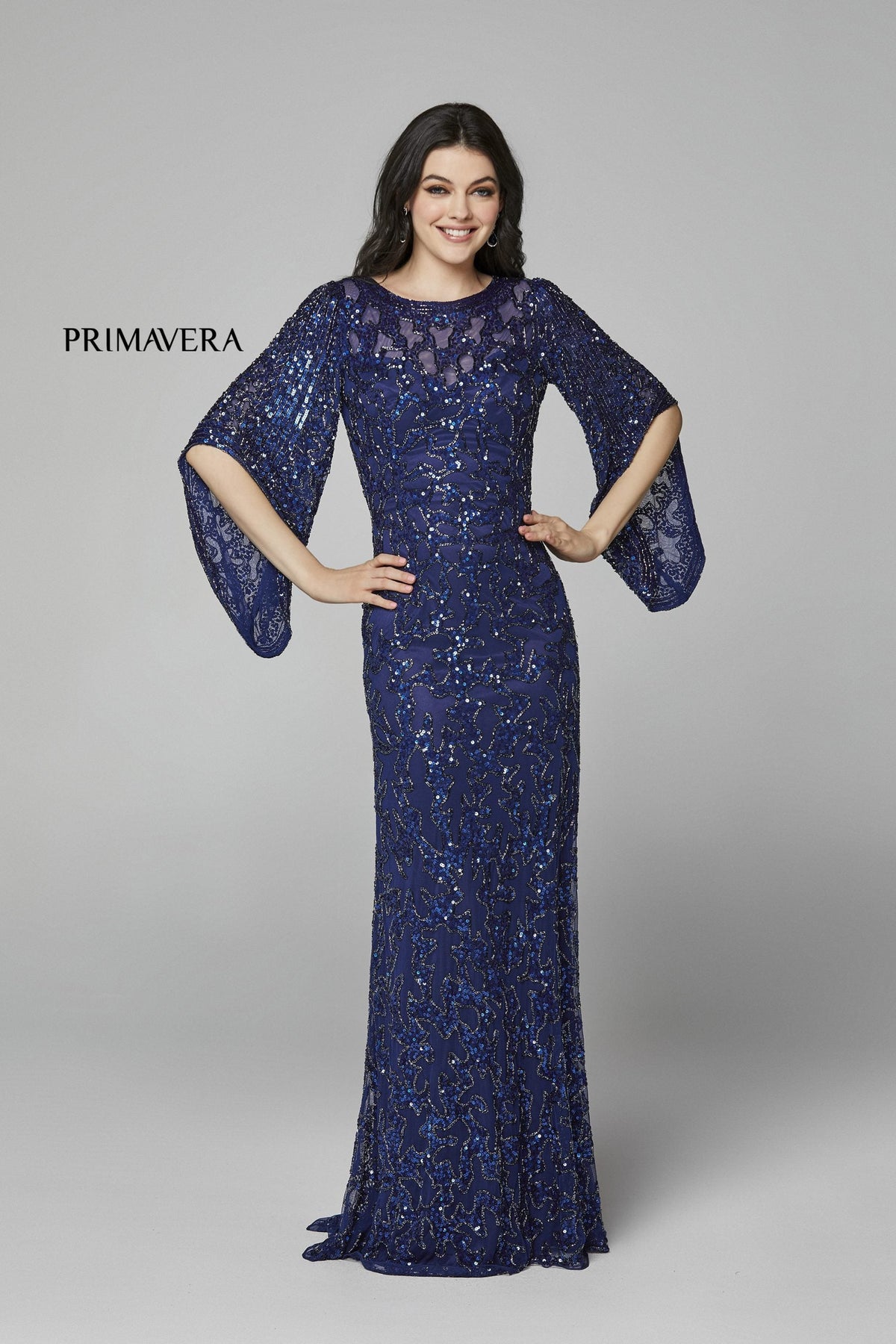 Primavera Couture - Flare Sleeve Evening Dress 9713