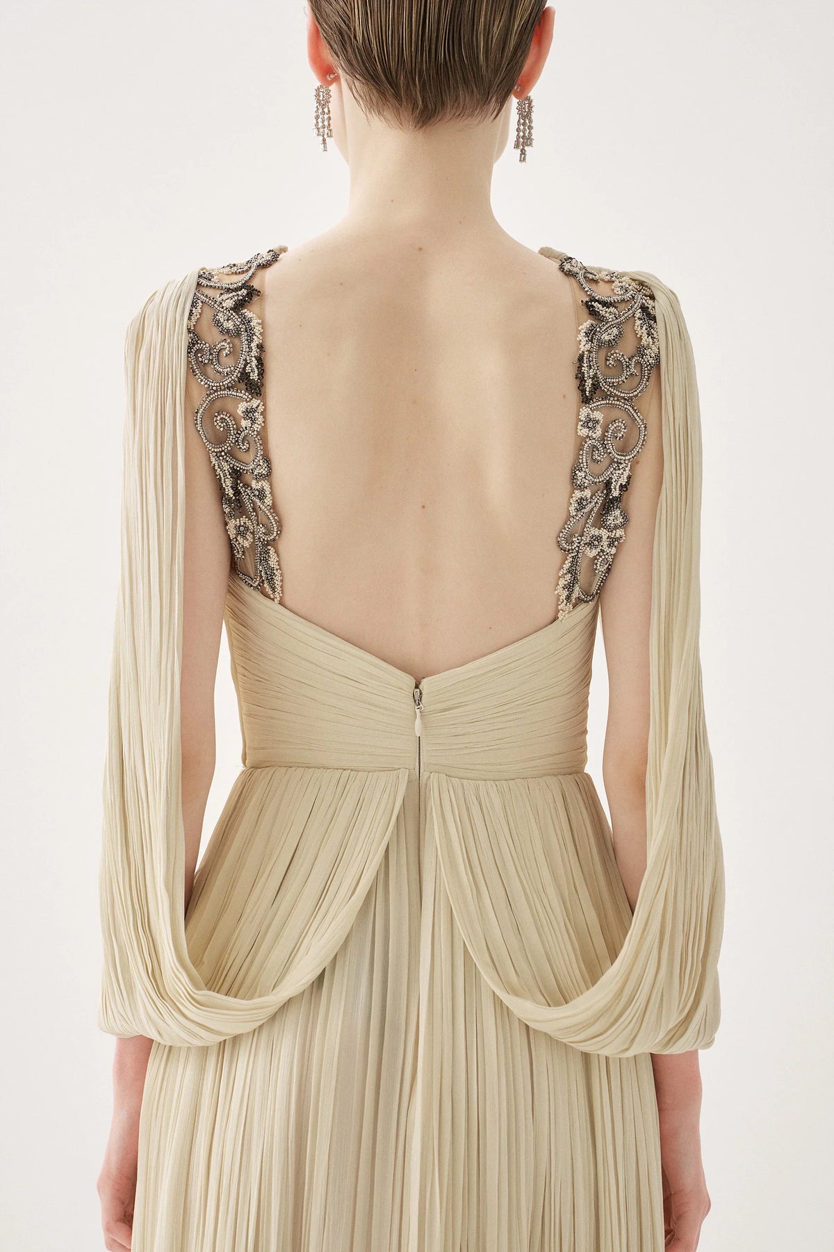 Tarik Ediz 99031 - Plunging V Draped Evening Dress