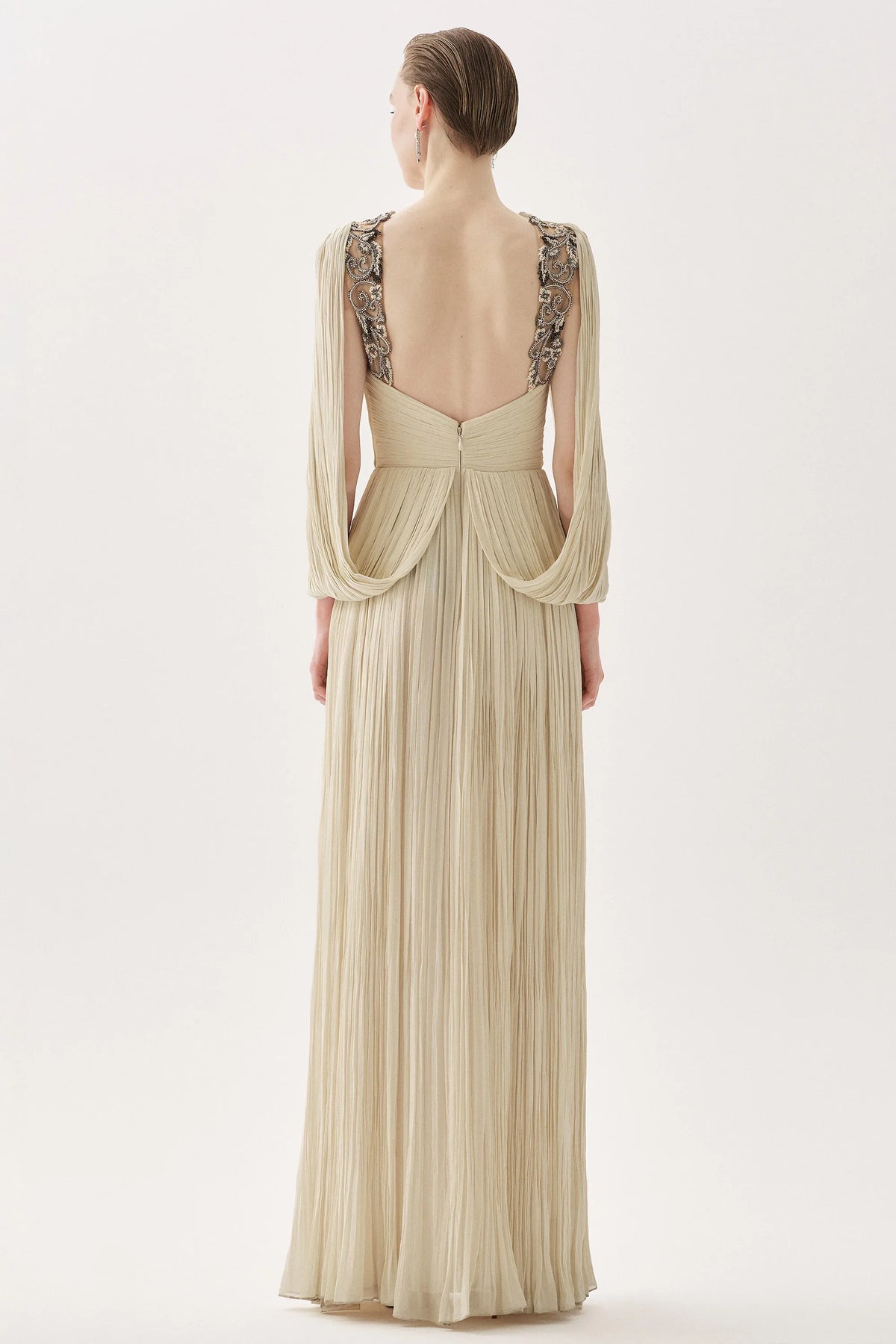Tarik Ediz 99031 - Plunging V Draped Evening Dress