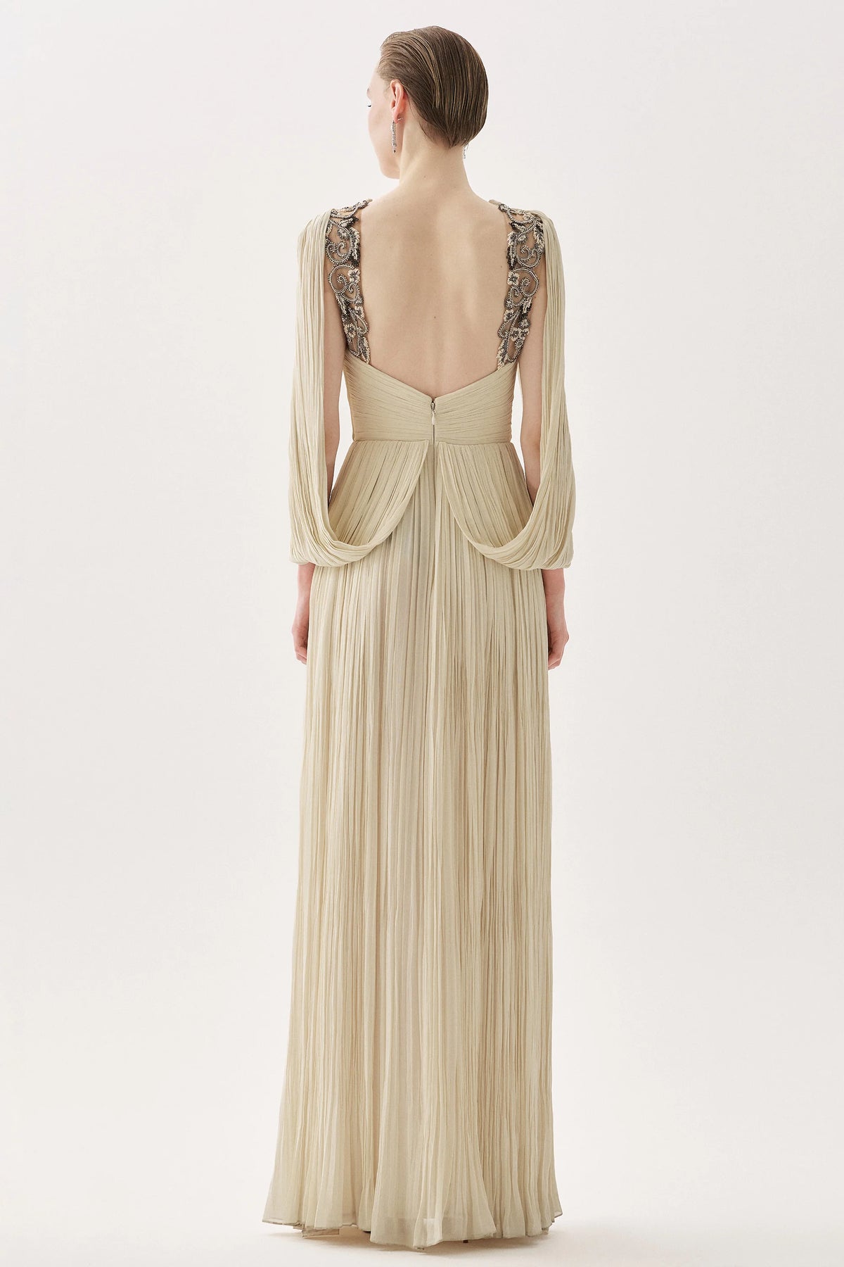 Tarik Ediz 99031 - Plunging V Draped Evening Dress