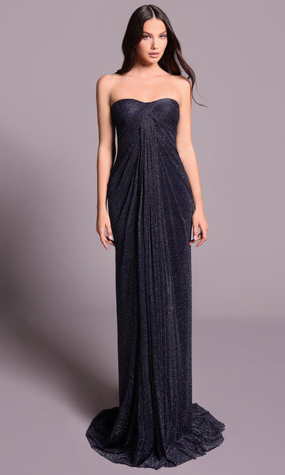 Tarik Ediz 99042 - Draped Semi-Sweetheart Evening Dress