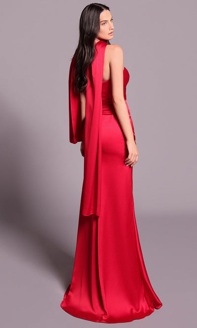 Tarik Ediz 99048 - Satin Waist Detail Long Dress