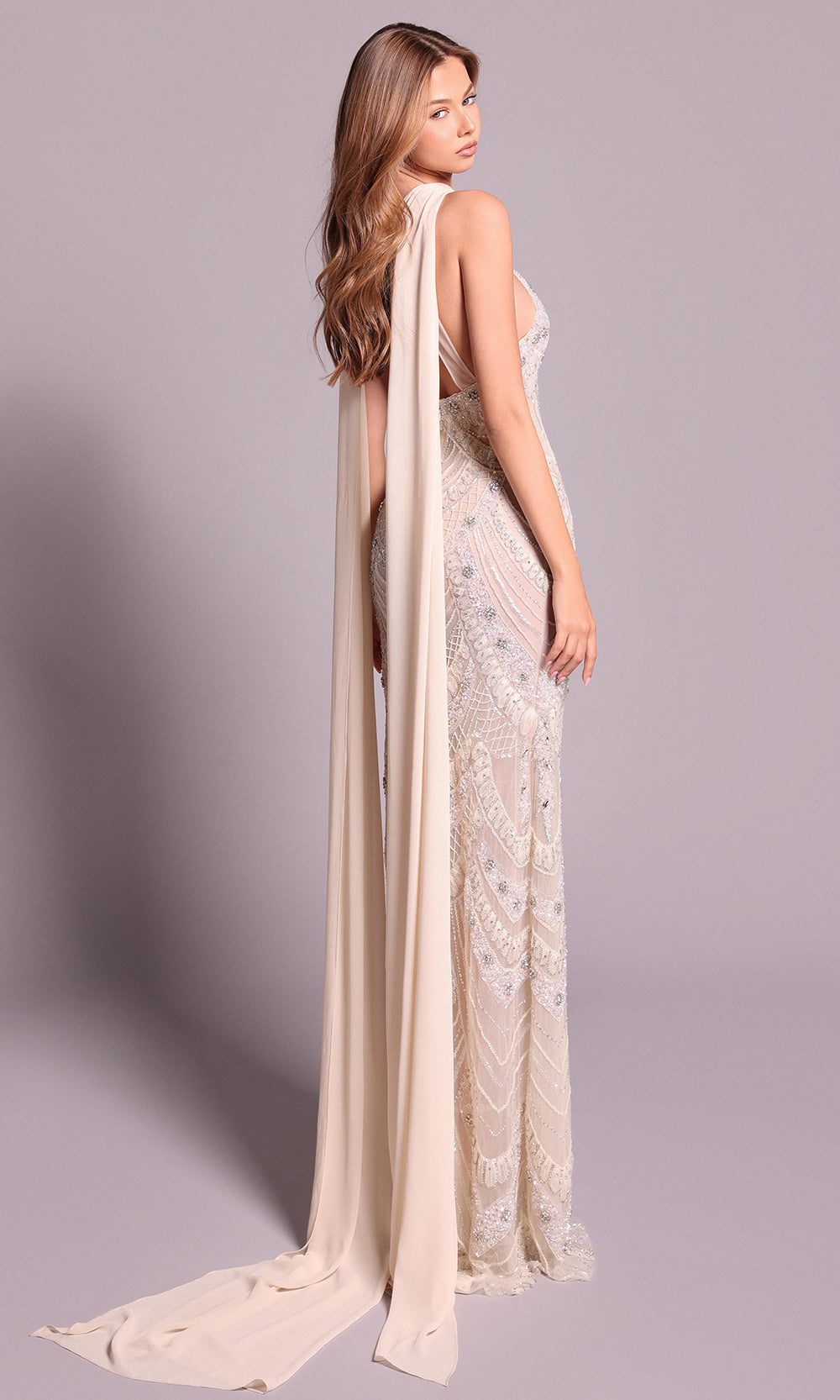 Tarik Ediz 99051 - Open Back Beaded Long Gown