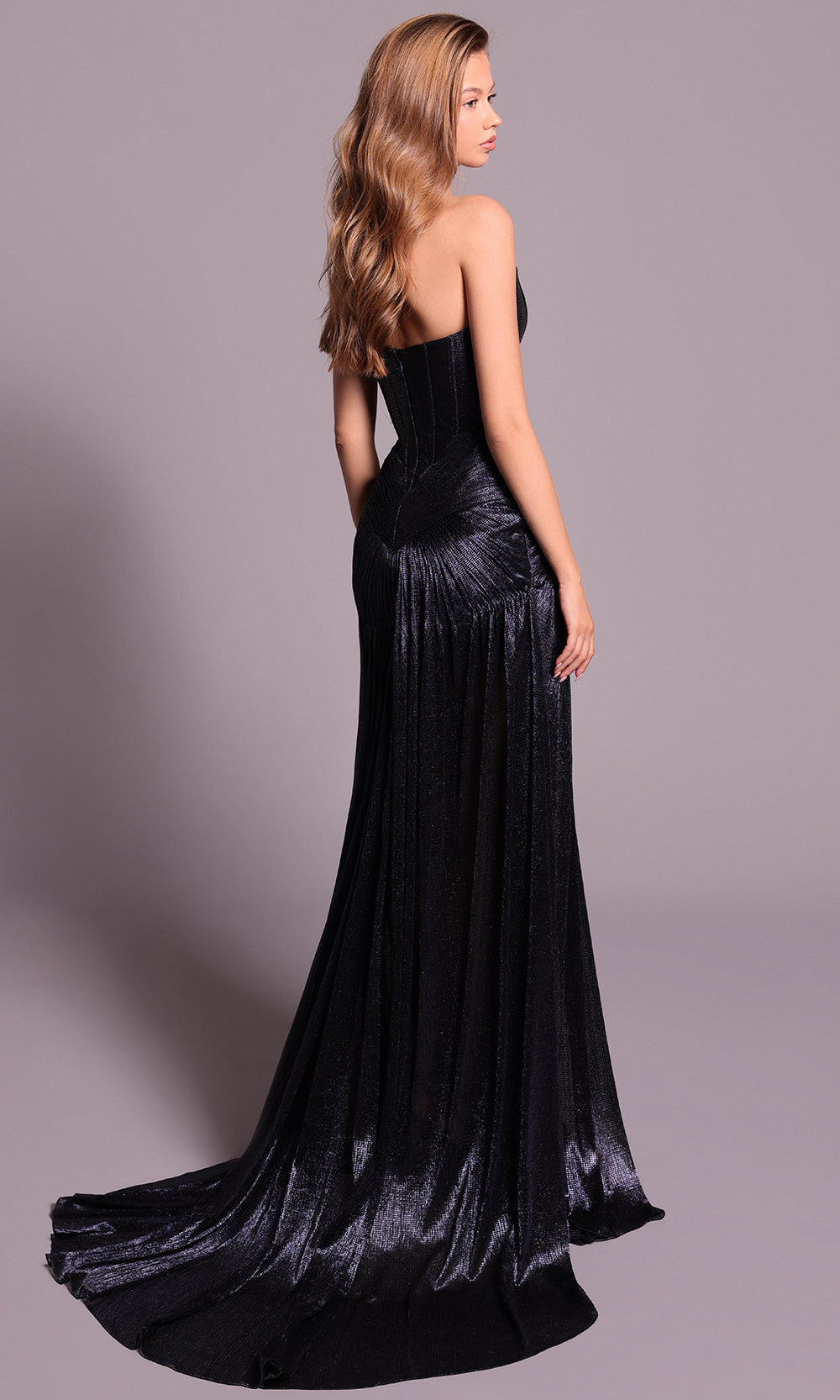 Tarik Ediz 99055 - Long Scoop Neck Corset Dress