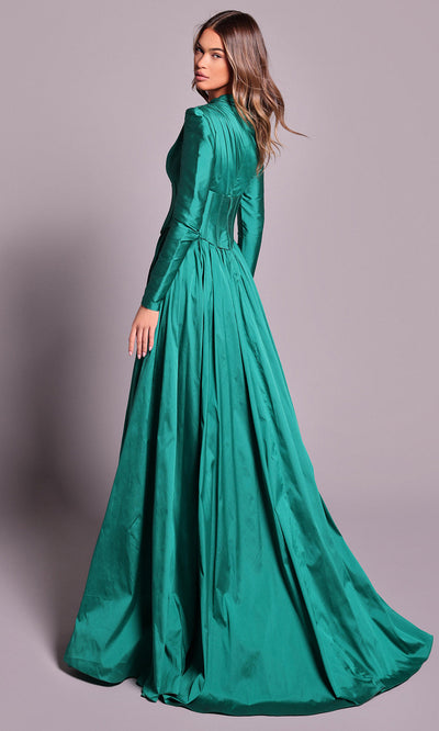 Tarik Ediz 99058 - Corset High Neck Evening Gown