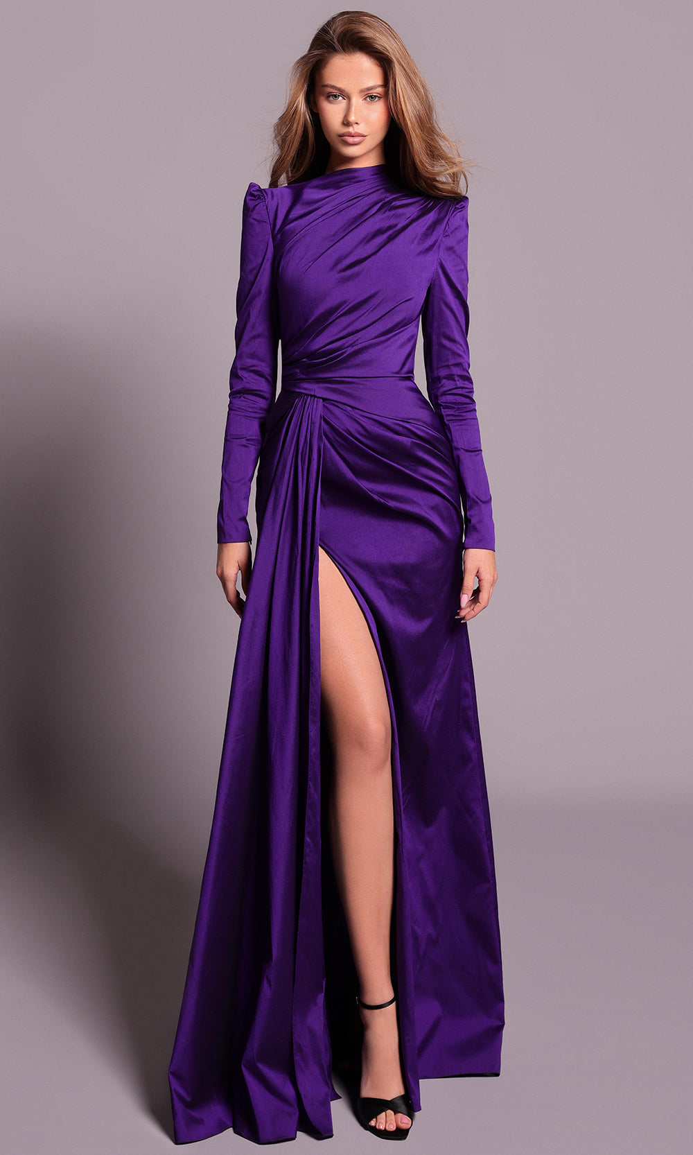 Tarik Ediz 99070 - High Neck Long Sleeve Dress