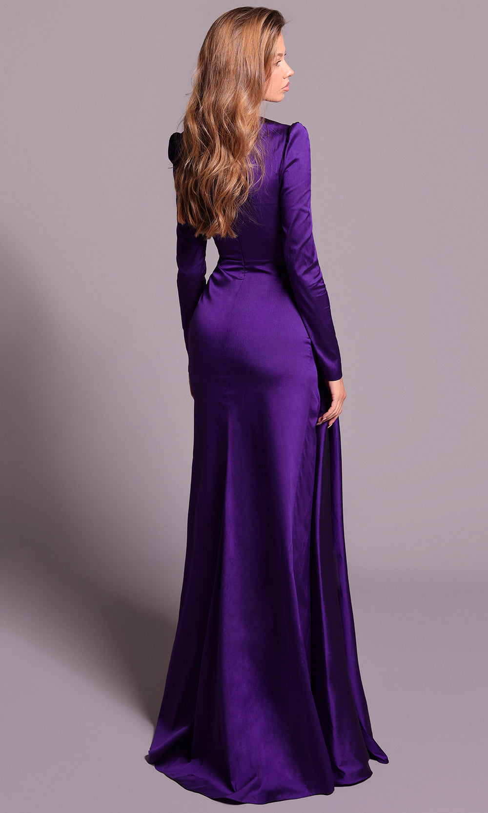 Tarik Ediz 99070 - High Neck Long Sleeve Dress