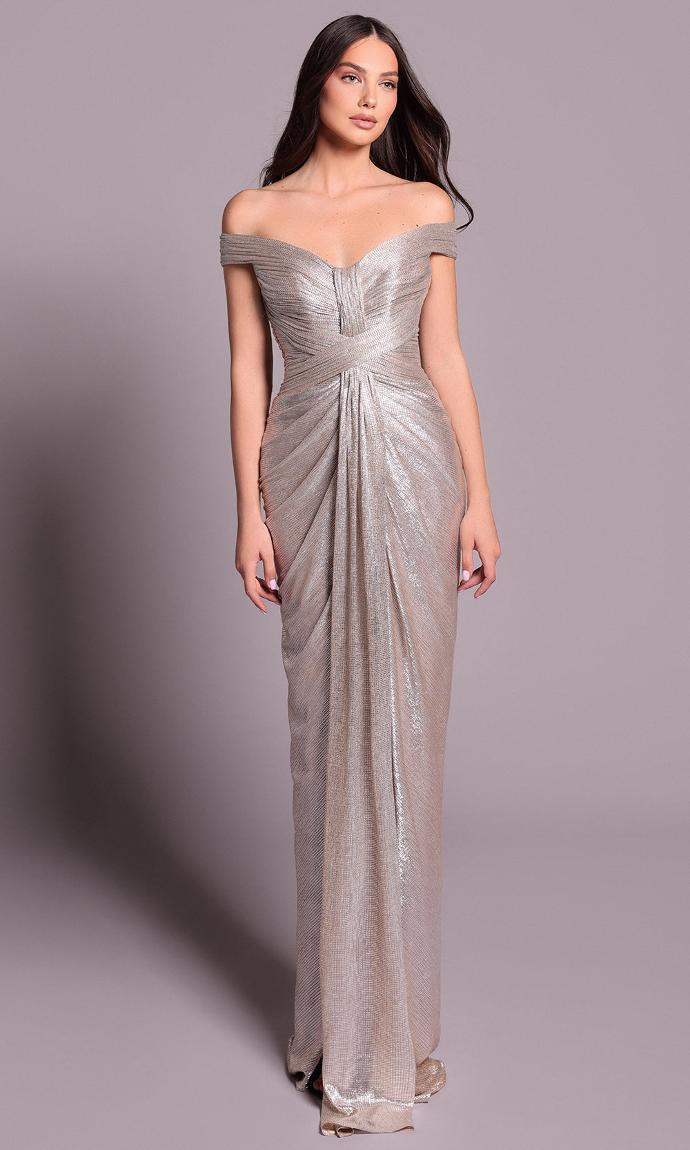 Tarik Ediz 99080 - Sweetheart Column Long Dress with Ruching