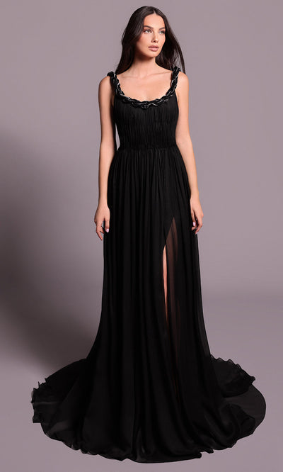 Tarik Ediz 99086 - Flowing A-Line Scoop Neckline Dress