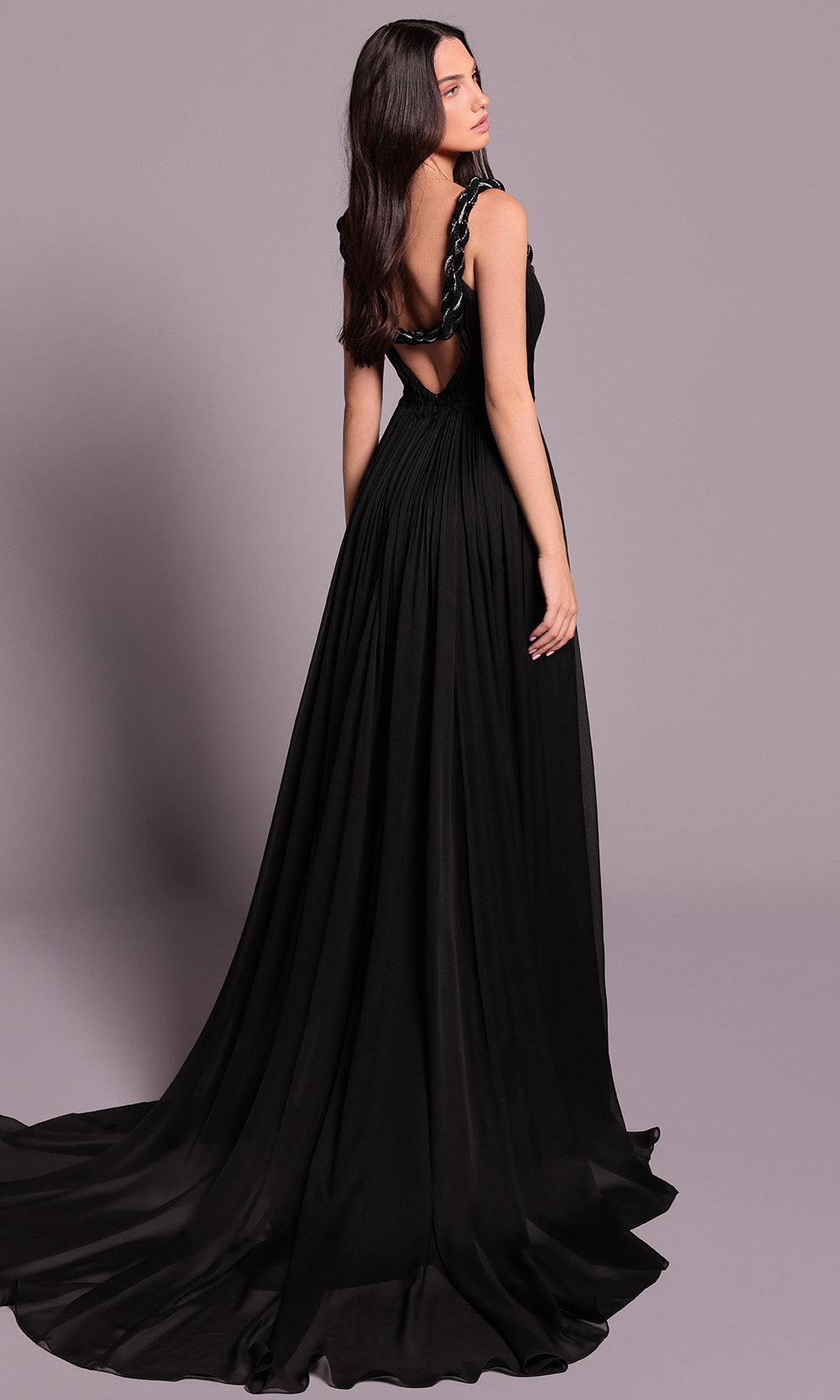 Tarik Ediz 99086 - Flowing A-Line Scoop Neckline Dress