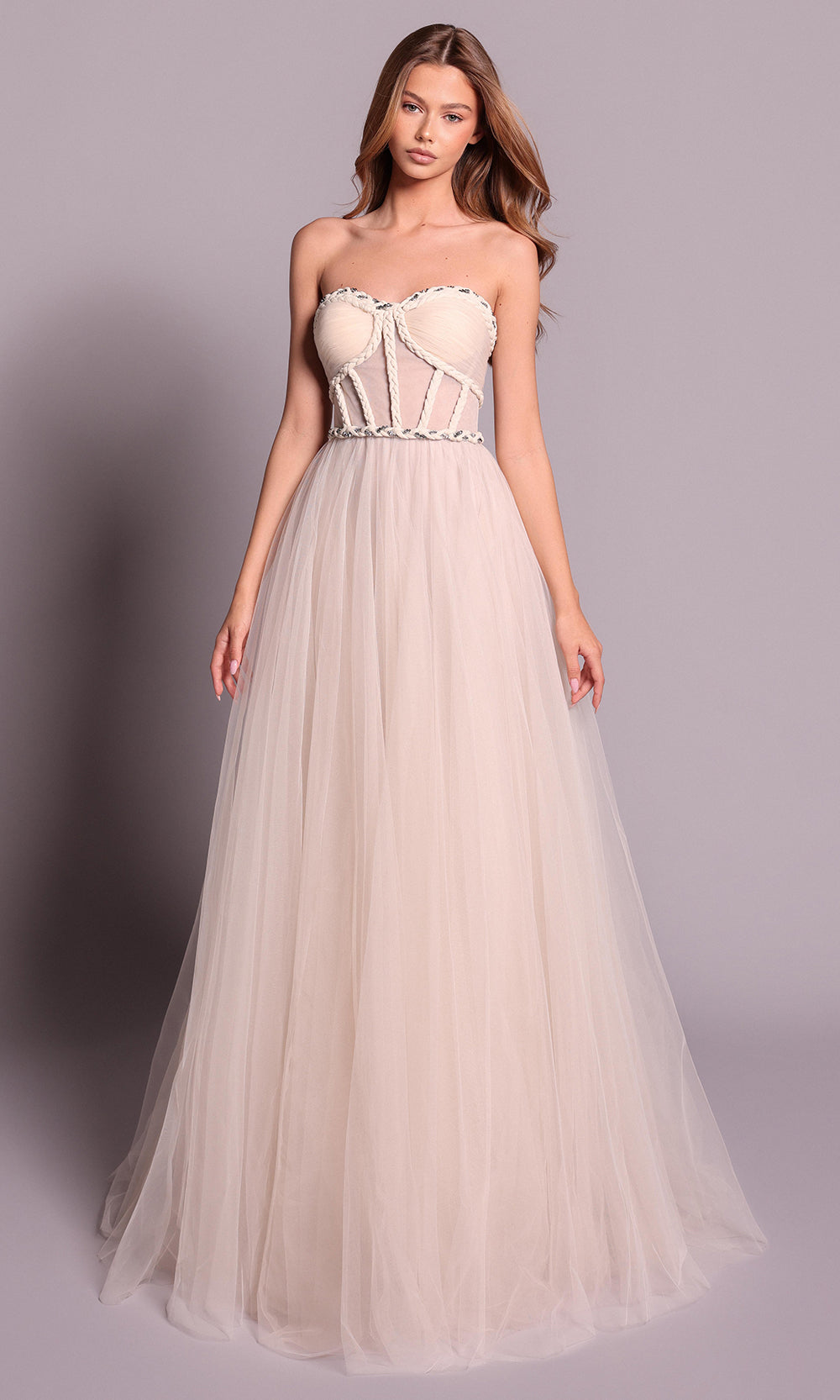 Tarik Ediz 99090 - Ethereal Strapless A-line Dress