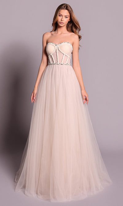 Tarik Ediz 99090 - Ethereal Strapless A-line Dress