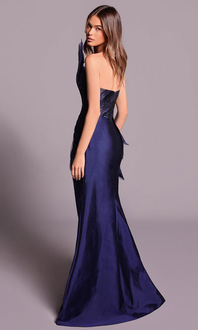 Tarik Ediz 99102 - Textured Strapless Fitted Evening Dress