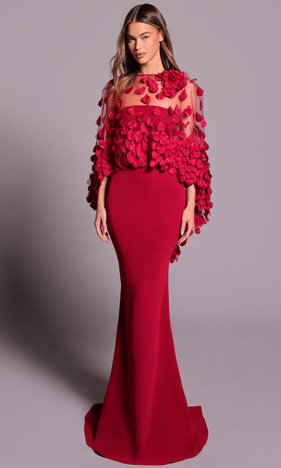 Tarik Ediz 99107 - Sheath Skirt Petal Embellished Dress