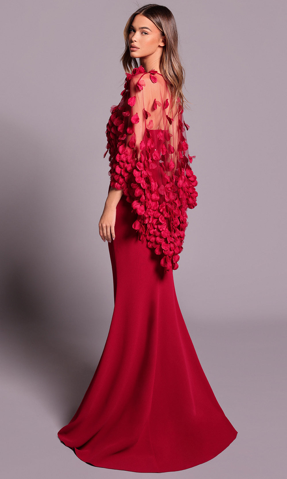 Tarik Ediz 99107 - Sheath Skirt Petal Embellished Dress