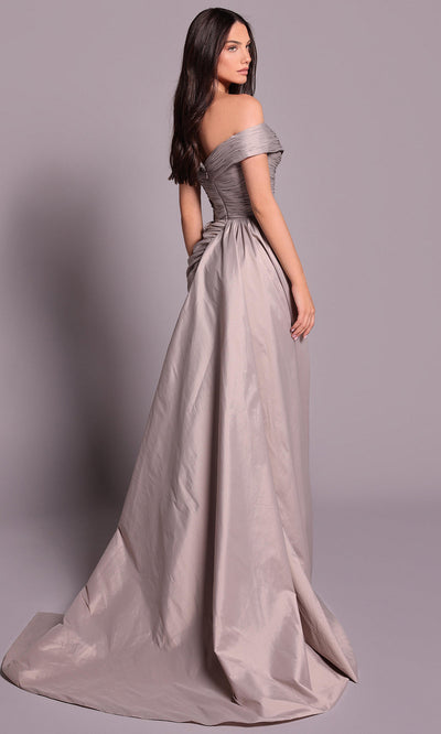Tarik Ediz 99108 - Sweetheart Neck Ruched Dress with Overskirt