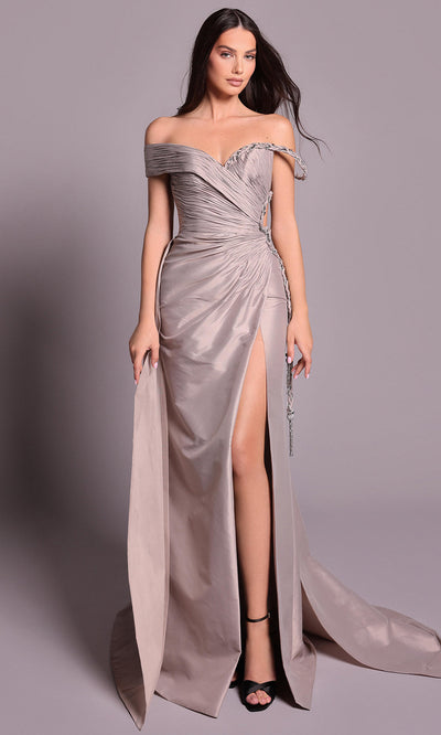 Tarik Ediz 99108 - Sweetheart Neck Ruched Dress with Overskirt