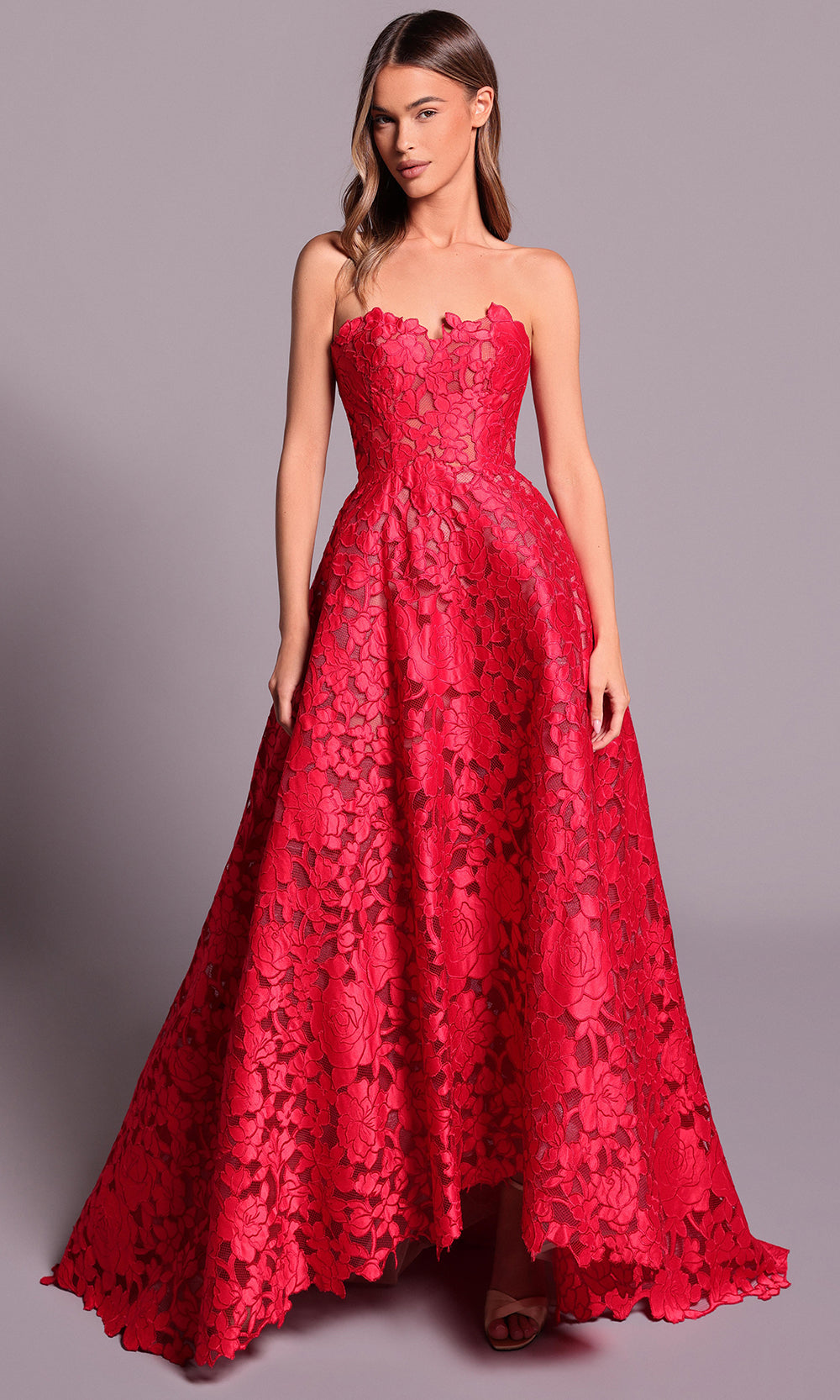 Tarik Ediz 99111 - Floral Lace Sweetheart Evening Dress