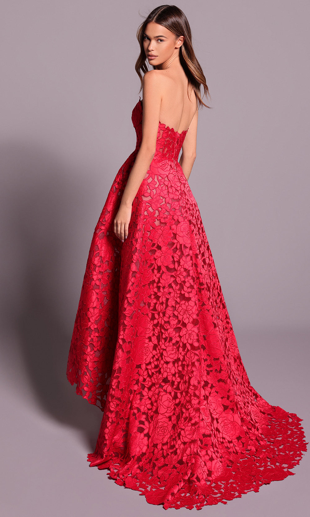 Tarik Ediz 99111 - Floral Lace Sweetheart Evening Dress