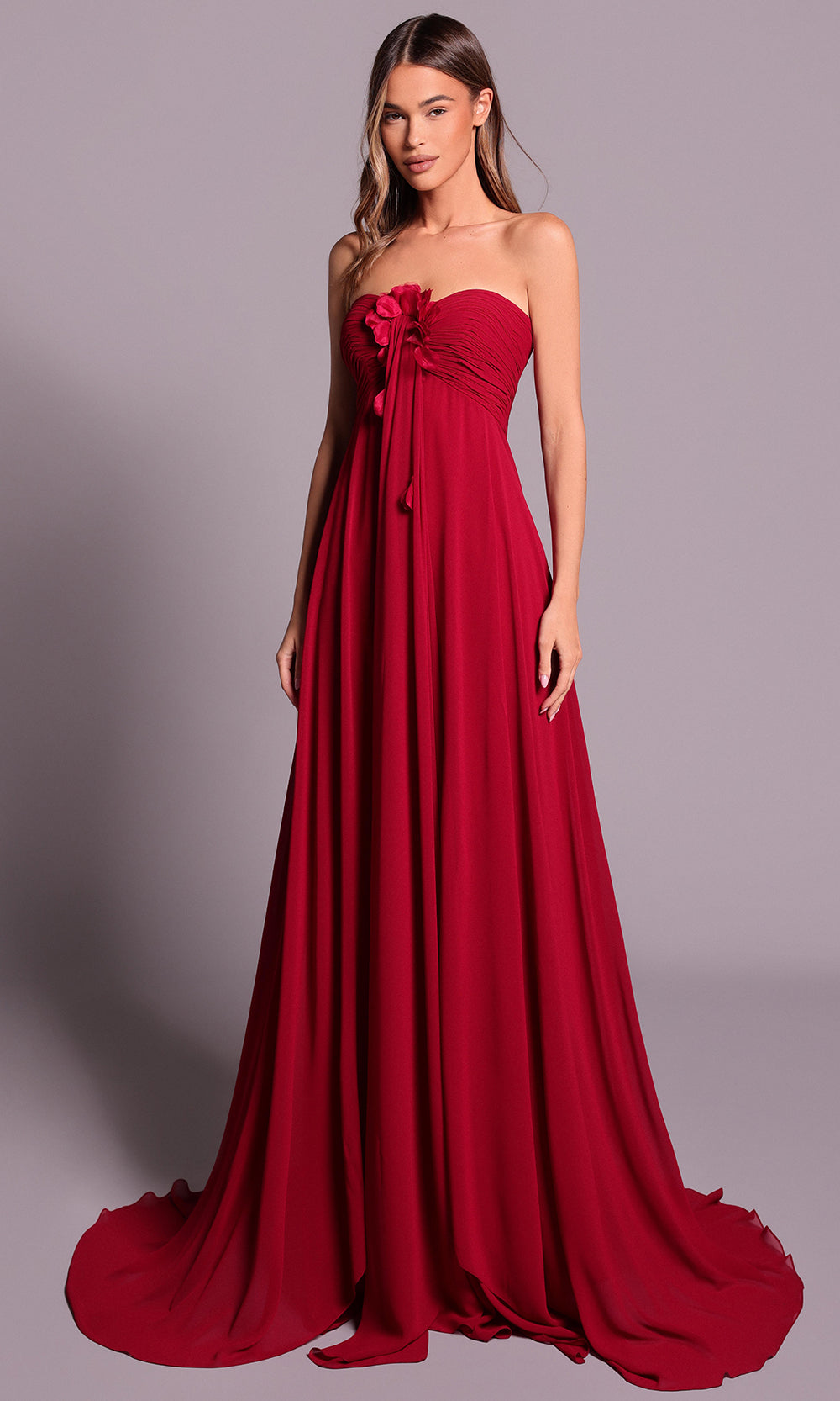 Tarik Ediz 99114 - Sweetheart Flowy A-line Evening Gown