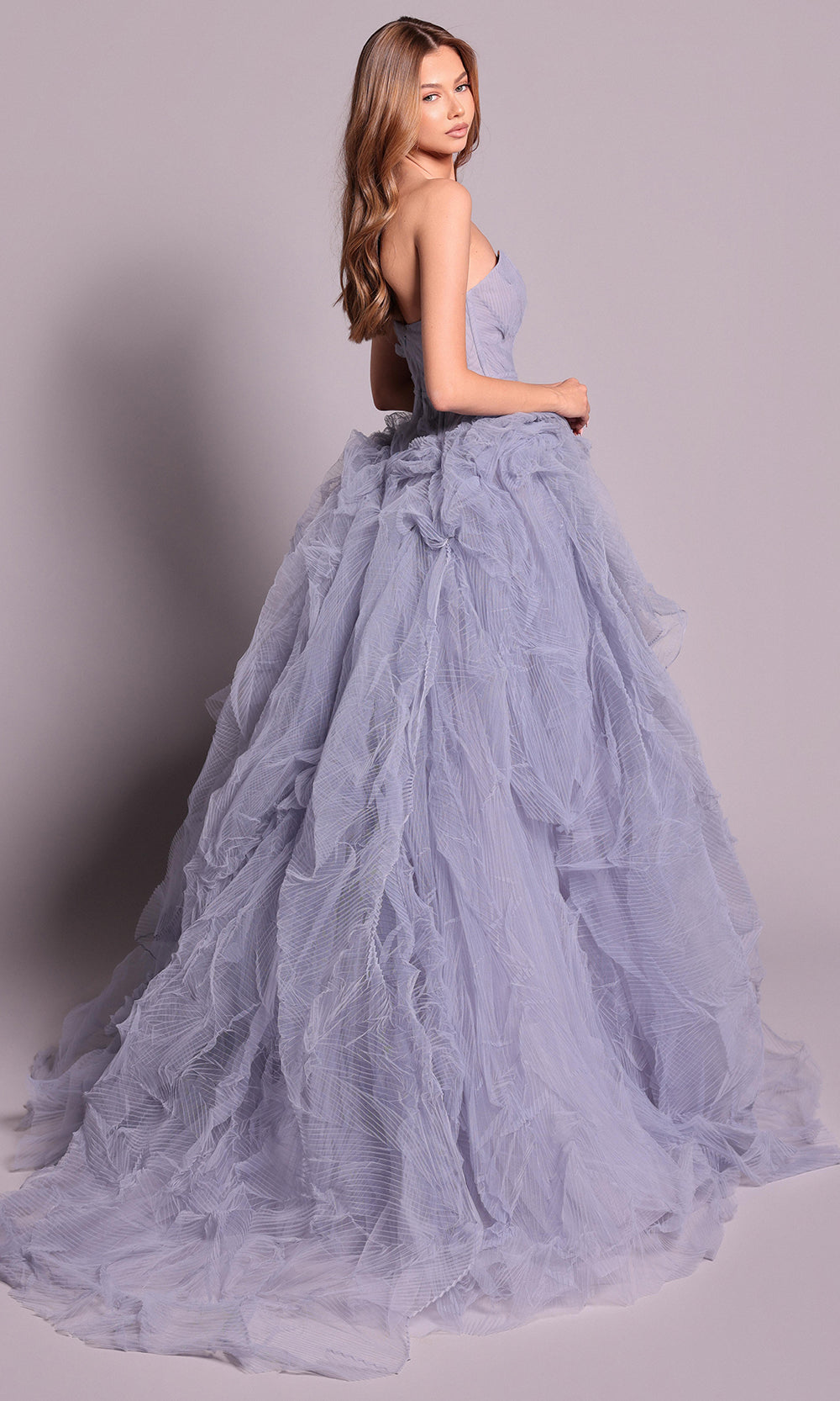 Tarik Ediz 99132 - Sweetheart Corset Ruffled Evening Gown