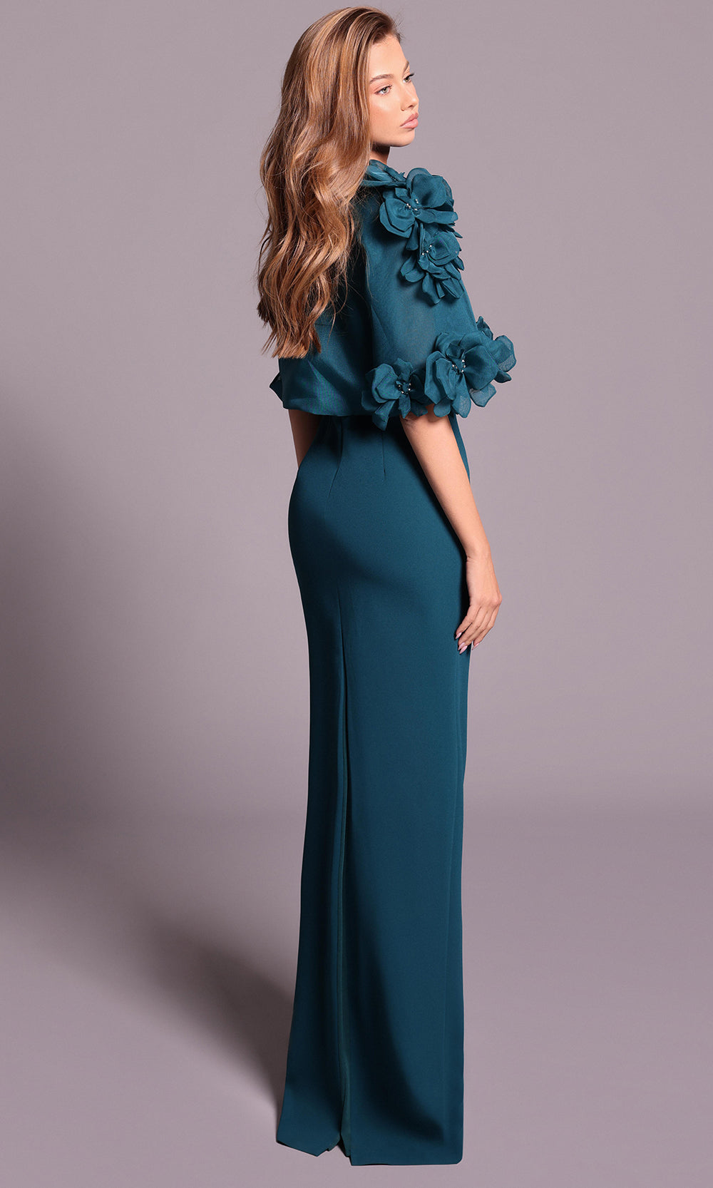 Tarik Ediz 99134 - Floral Accent Fitted Evening Dress