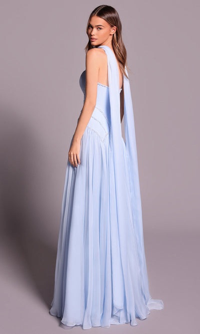 Tarik Ediz 99136 - Beaded Trim A-Line Long Dress