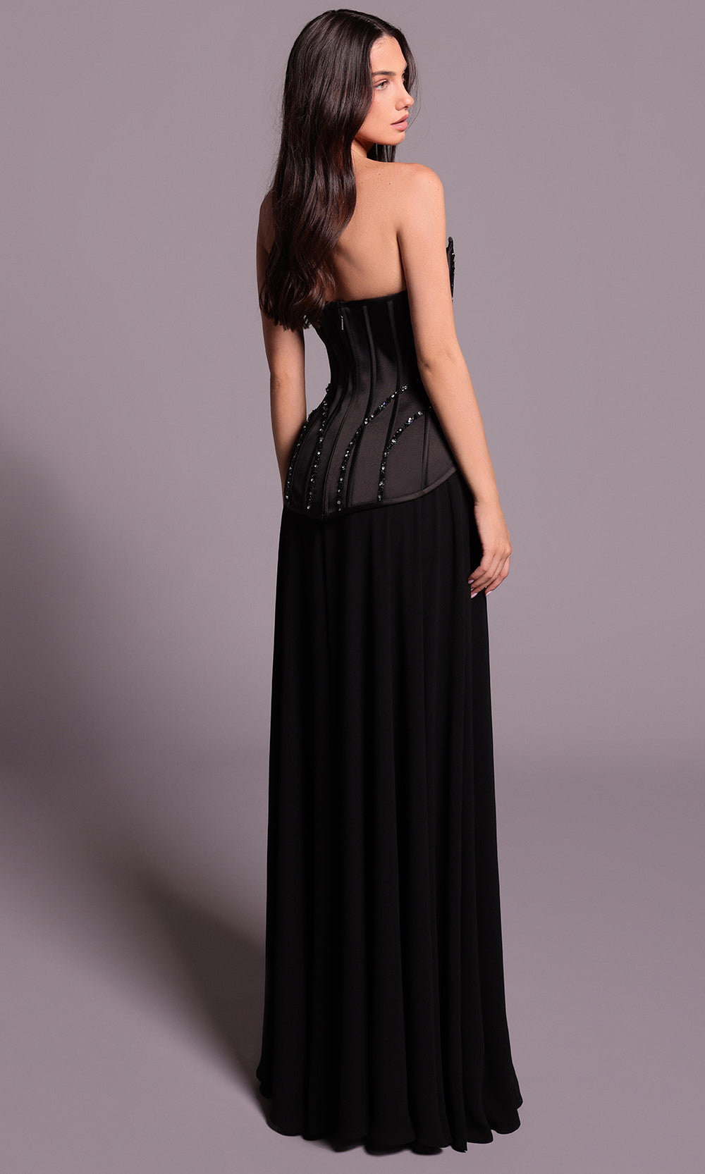 Tarik Ediz 99143 - Embellished Corset Strapless Dress