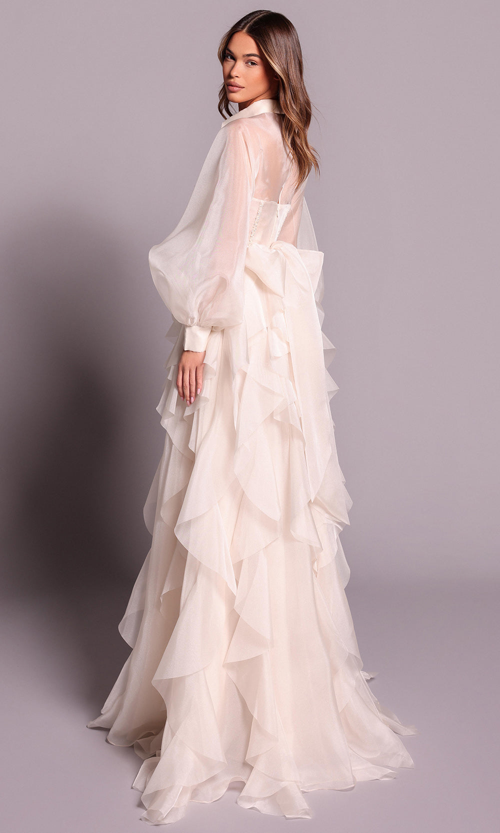 Tarik Ediz 99158 - Ruffled Skirt Embellished Corset Gown