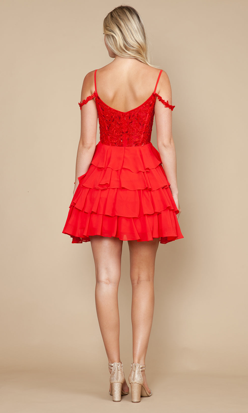 Poly USA 9920 - Sweetheart Embroidered Top Mini Dress Cocktail Dresses