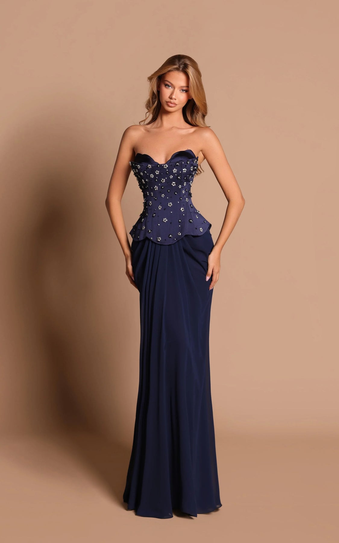Tarik Ediz 99212 - Sweetheart Beaded Corset Evening Gown