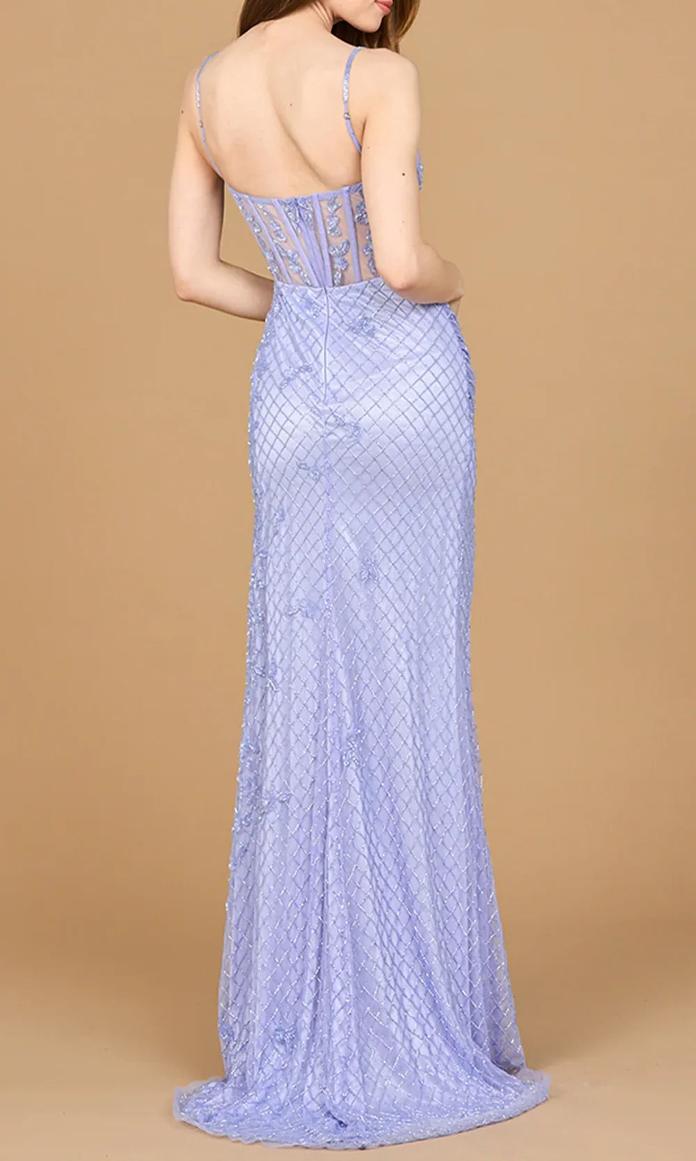 Lara Dresses 9923 - Spaghetti Strap Beaded Bodice Long Gown Prom Dresses