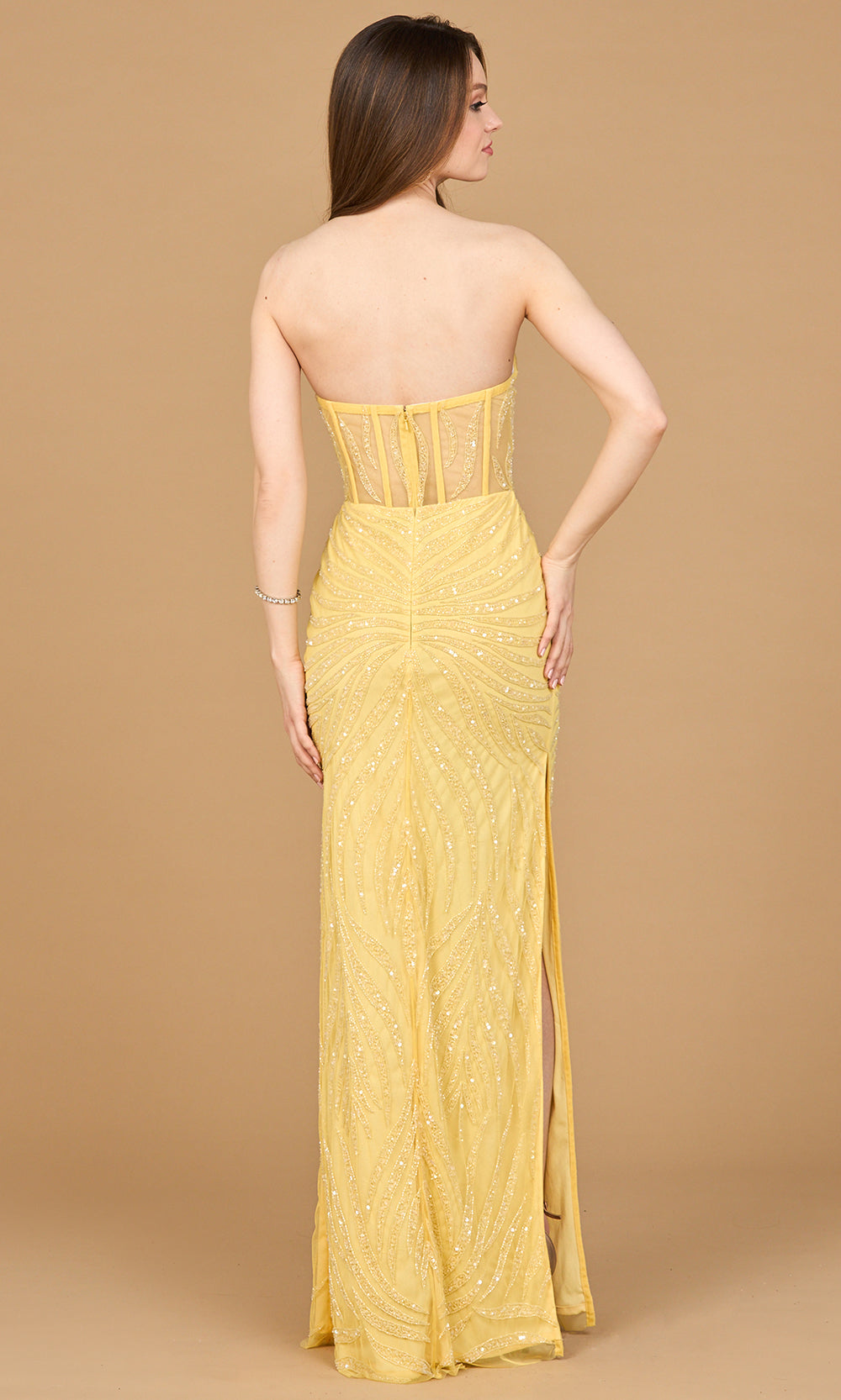 Lara Dresses 9928 - Sweetheart Beaded Dress with Side Slit Prom Dresses
