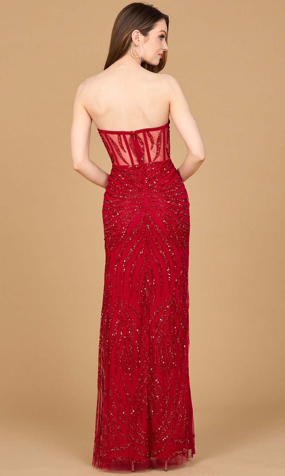 Lara Dresses 9928 - Sweetheart Beaded Dress with Side Slit Prom Dresses