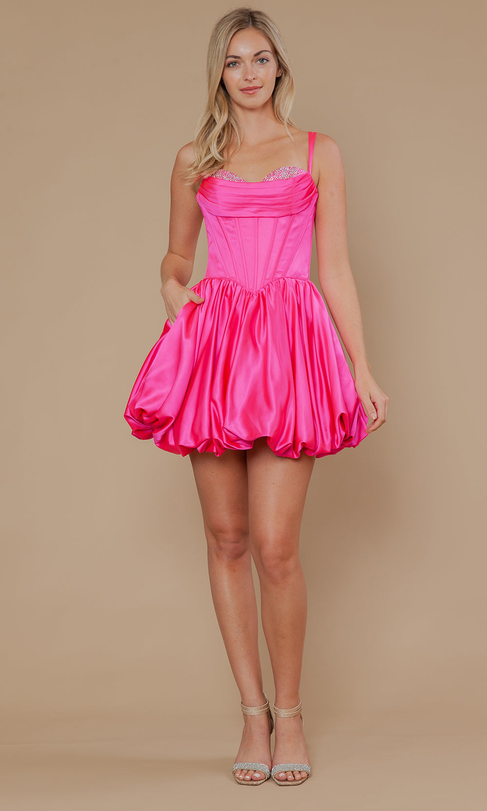 Poly USA 9946 - Beaded Trim Sweetheart Bubble Dress Cocktail Dresses