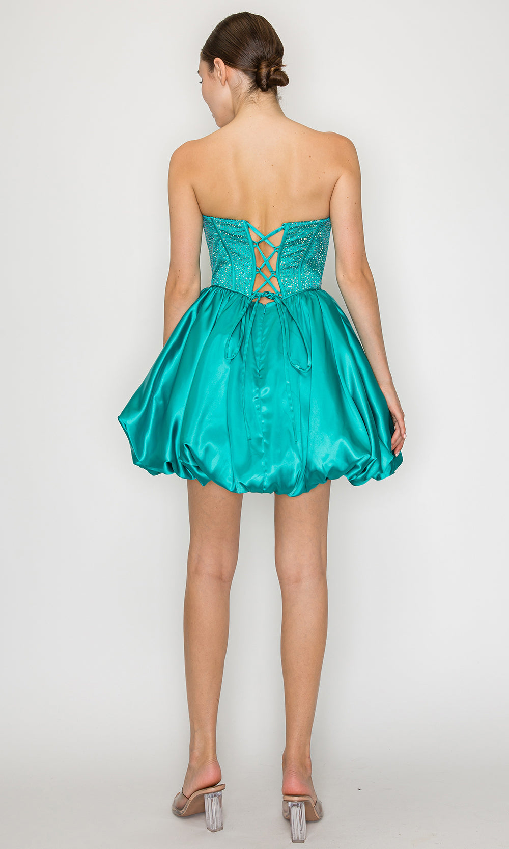 Poly USA 9948 - Embellished Corset Strapless Party Dress Cocktail Dresses
