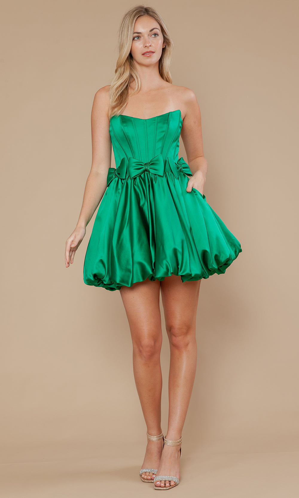Poly USA 9950 - Bubble Hem Corset A-Line Dress Cocktail Dresses
